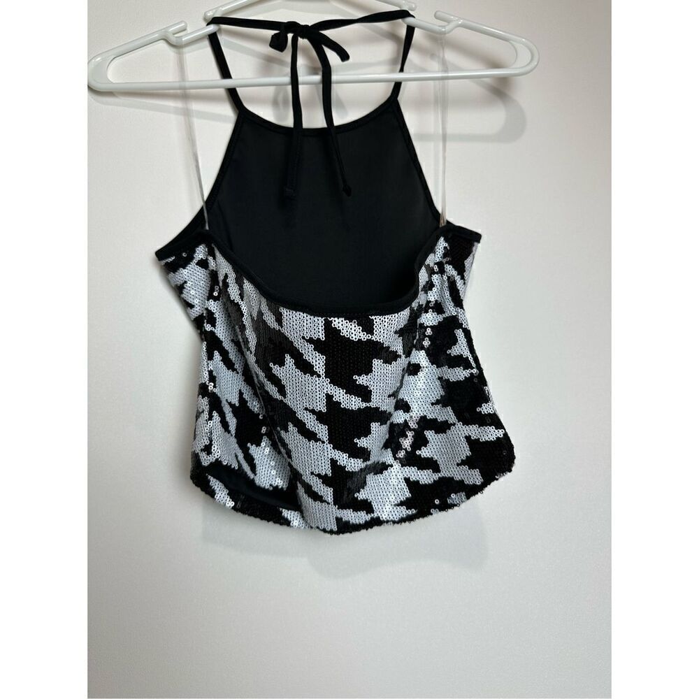 Houndstooth Halter sequin Top - Picture 5 of 5
